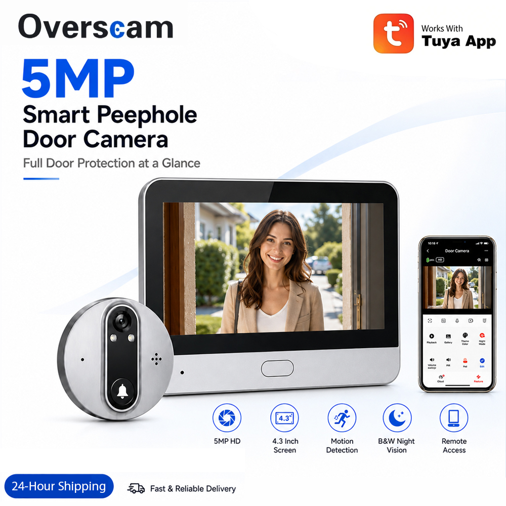 Home Security Doorbell Camera - 5MP Tuya Smart Life WiFi Video