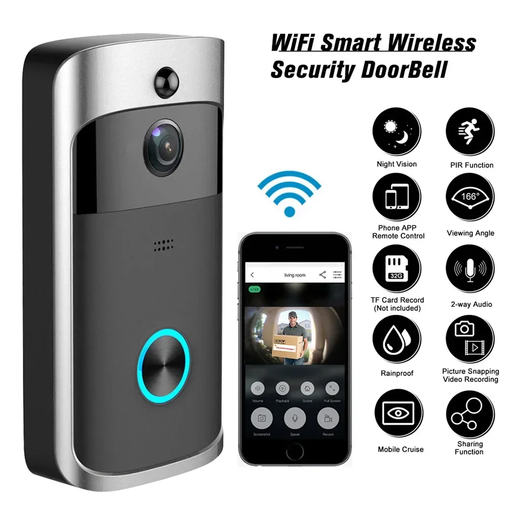 Home Security Doorbell Camera - 720P HD Smart Home Wireless WIFI