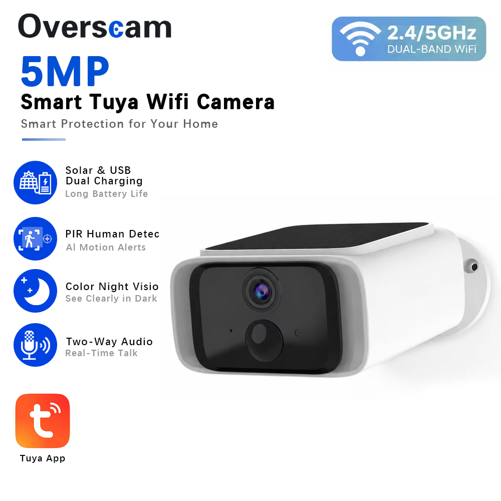 Home Security Guard - Tuya 5MP Solar Security Camera Wireless