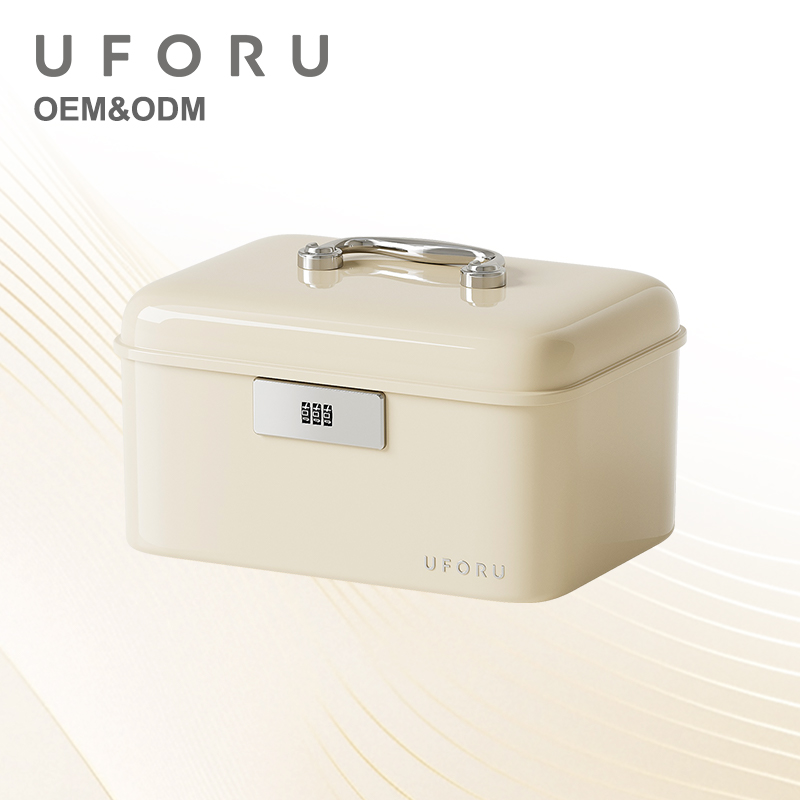 Home Security Equipment - UFORU Handle-Equipped Lockable Storage Box, Double-Layer