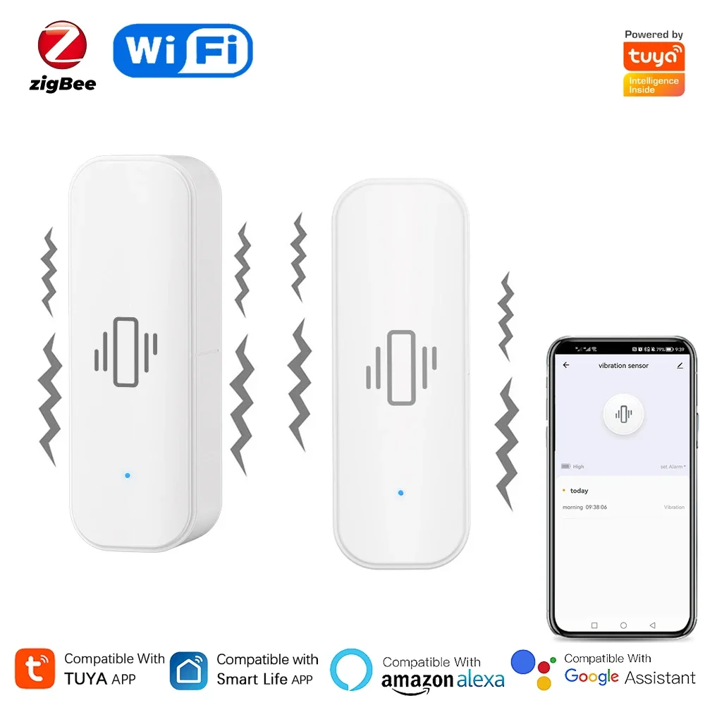 Home Security Alarm - Tuya WiFi/Zigbee Smart Vibration Sensor Home