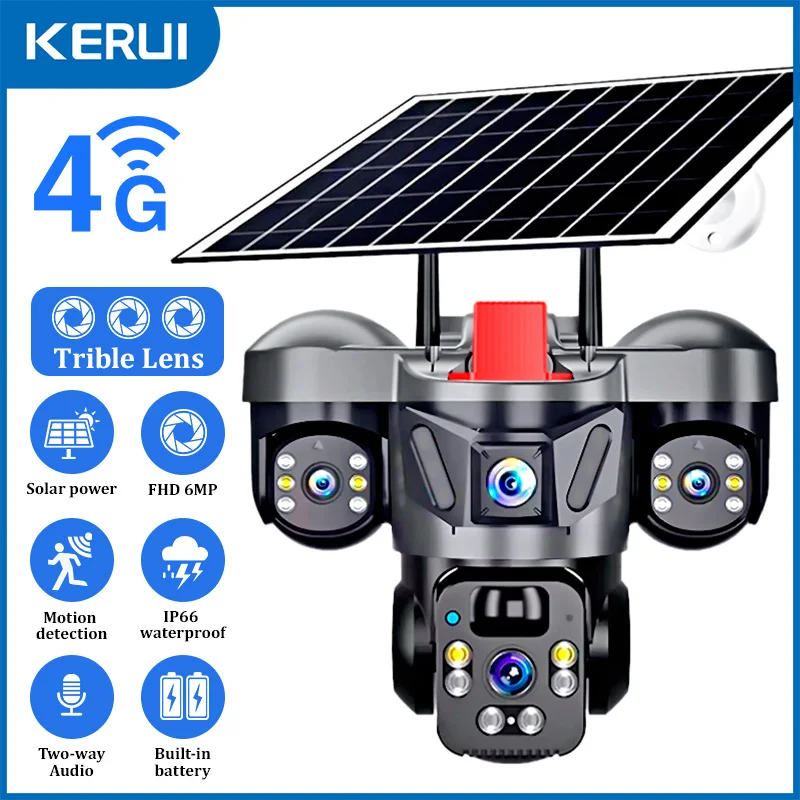 Home Security Guard - KERUI Outdoor PTZ 6MP 4G SIM