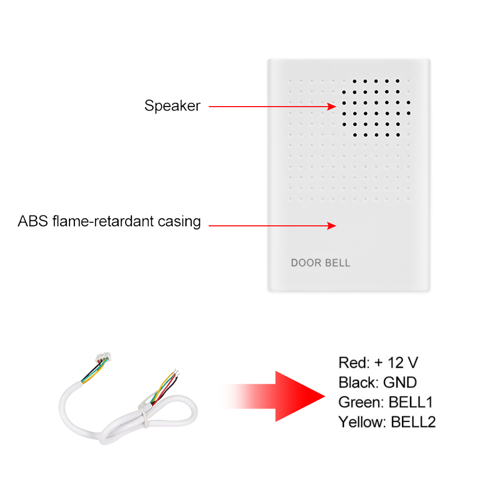 4 Wires Wired White Doorbell D - огляд і ціна Home Security Ring System