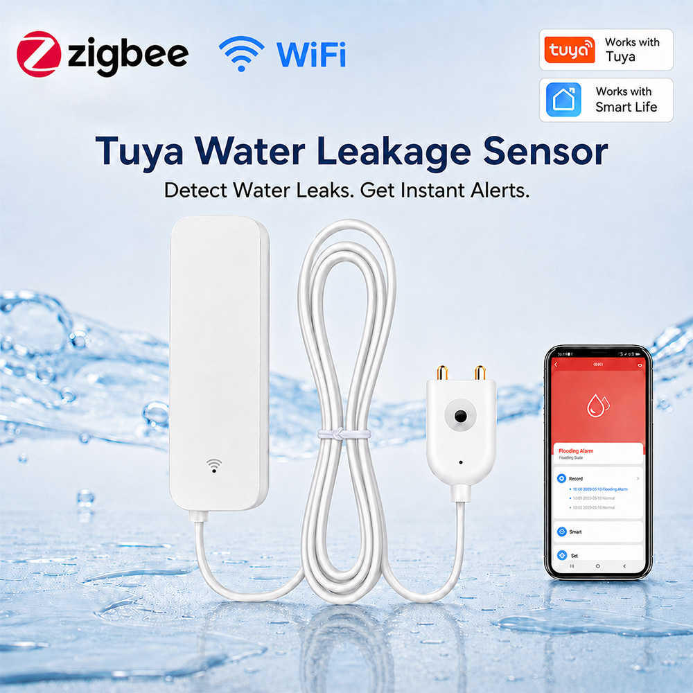 ZigBee WiFi Water Leak Sensor  - огляд і ціна Home Security With Ai