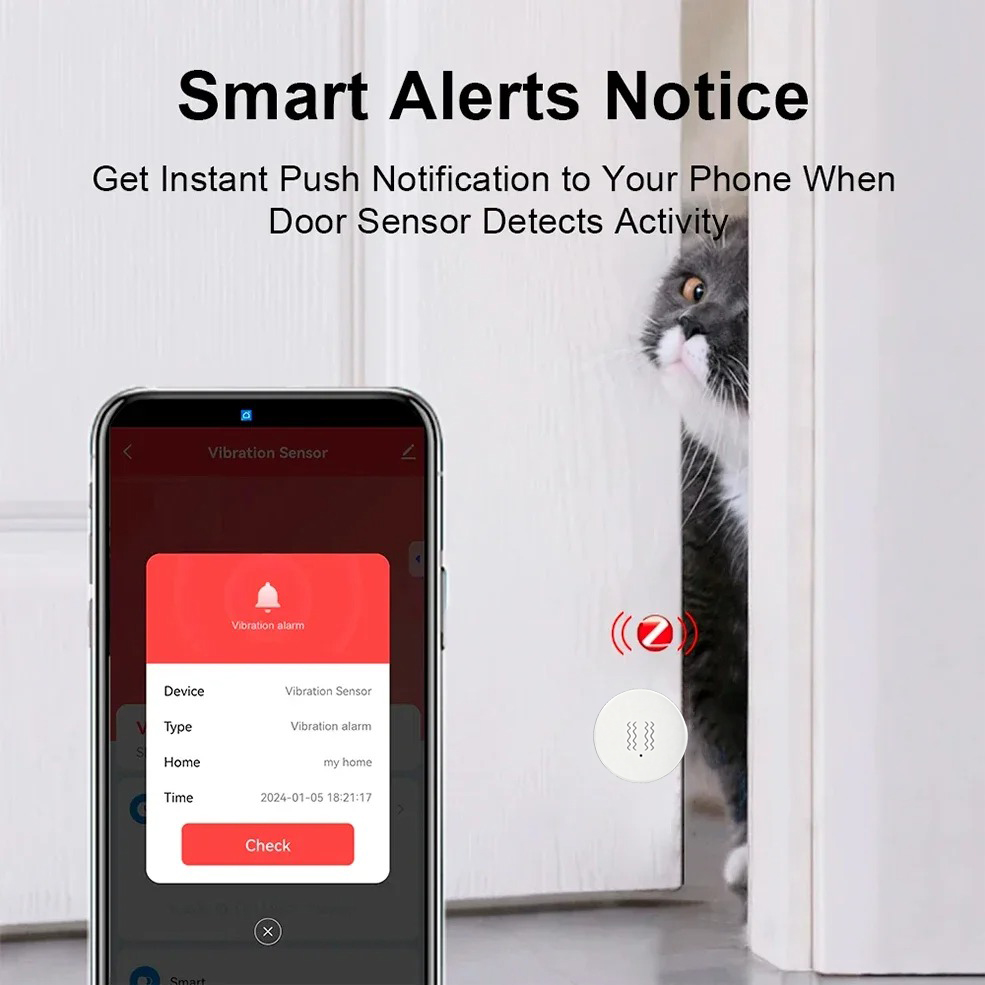 Tuya Zigbee Smart Vibration Se - огляд і ціна Home Security Alarm
