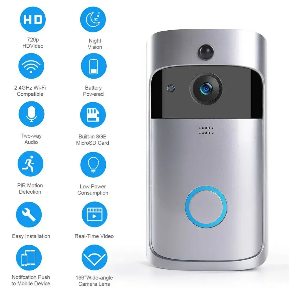 720P HD Smart Home Wireless WI - огляд і ціна Home Security Doorbell Camera