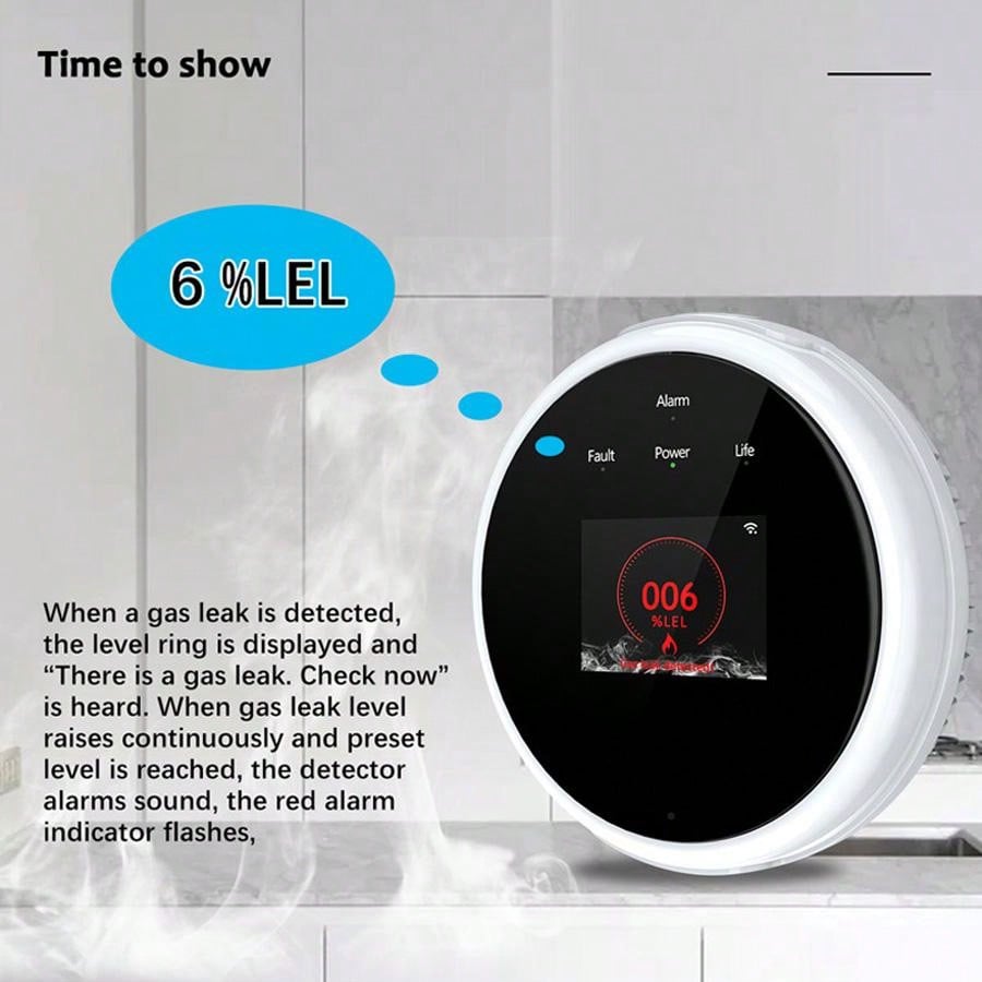 2.4G WiFi Gas Alarm Sensor Com - огляд і ціна Home Security With Ai