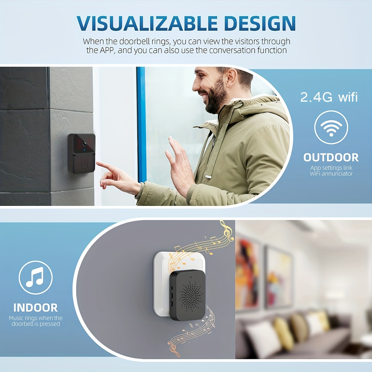 Tuya Wireless Smart Video Door - огляд і ціна Home Security Doorbell Camera